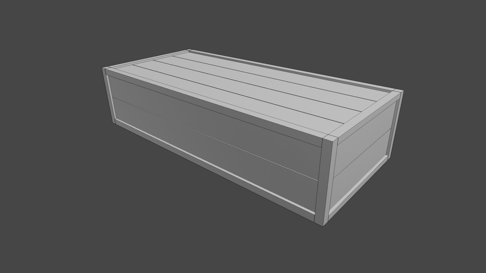 Wooden Crate 3 Wireframe