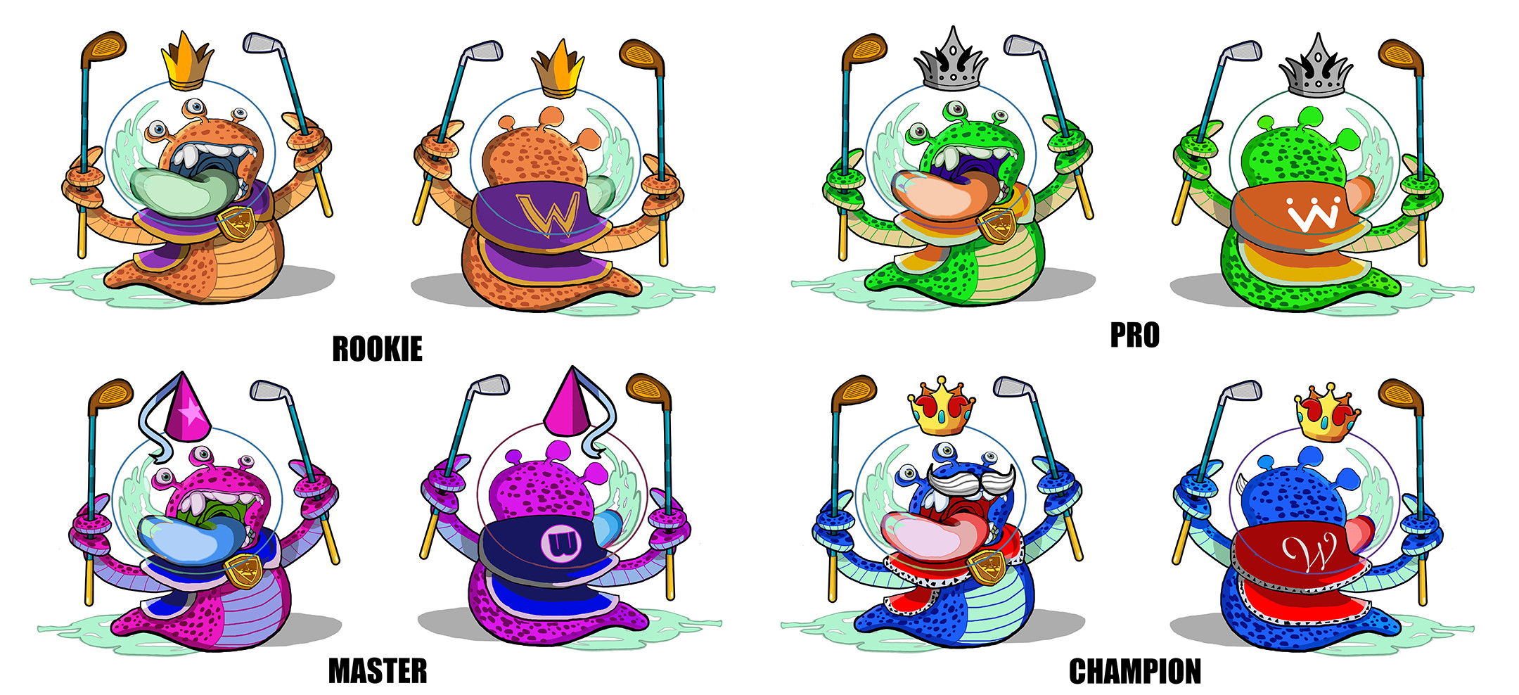character concept drawings for varying character levels