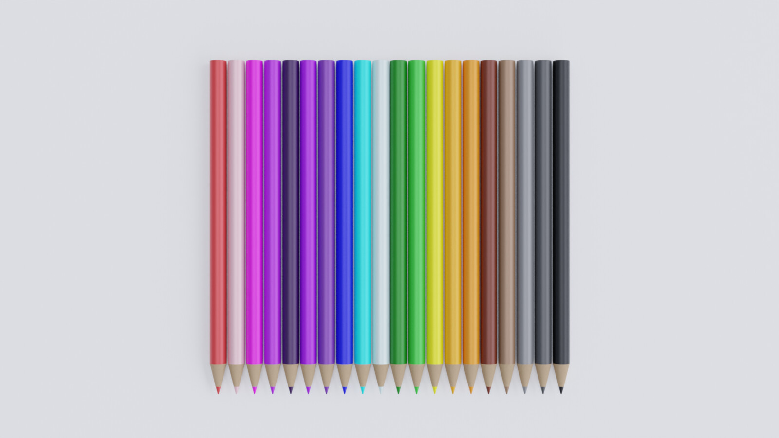 Wooden Pencil Crayon render 4