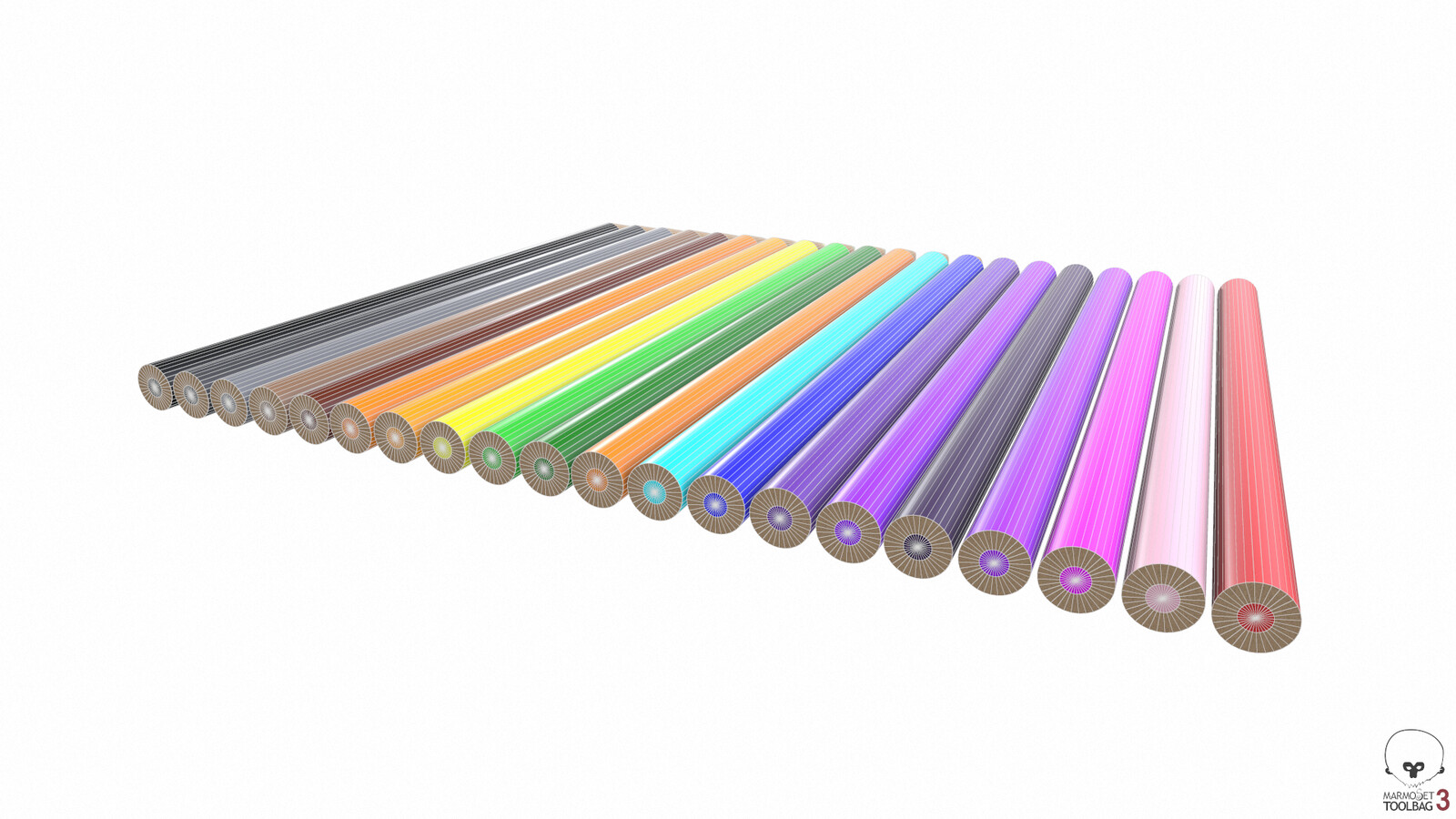 Wooden Pencil Crayon wireframe 2