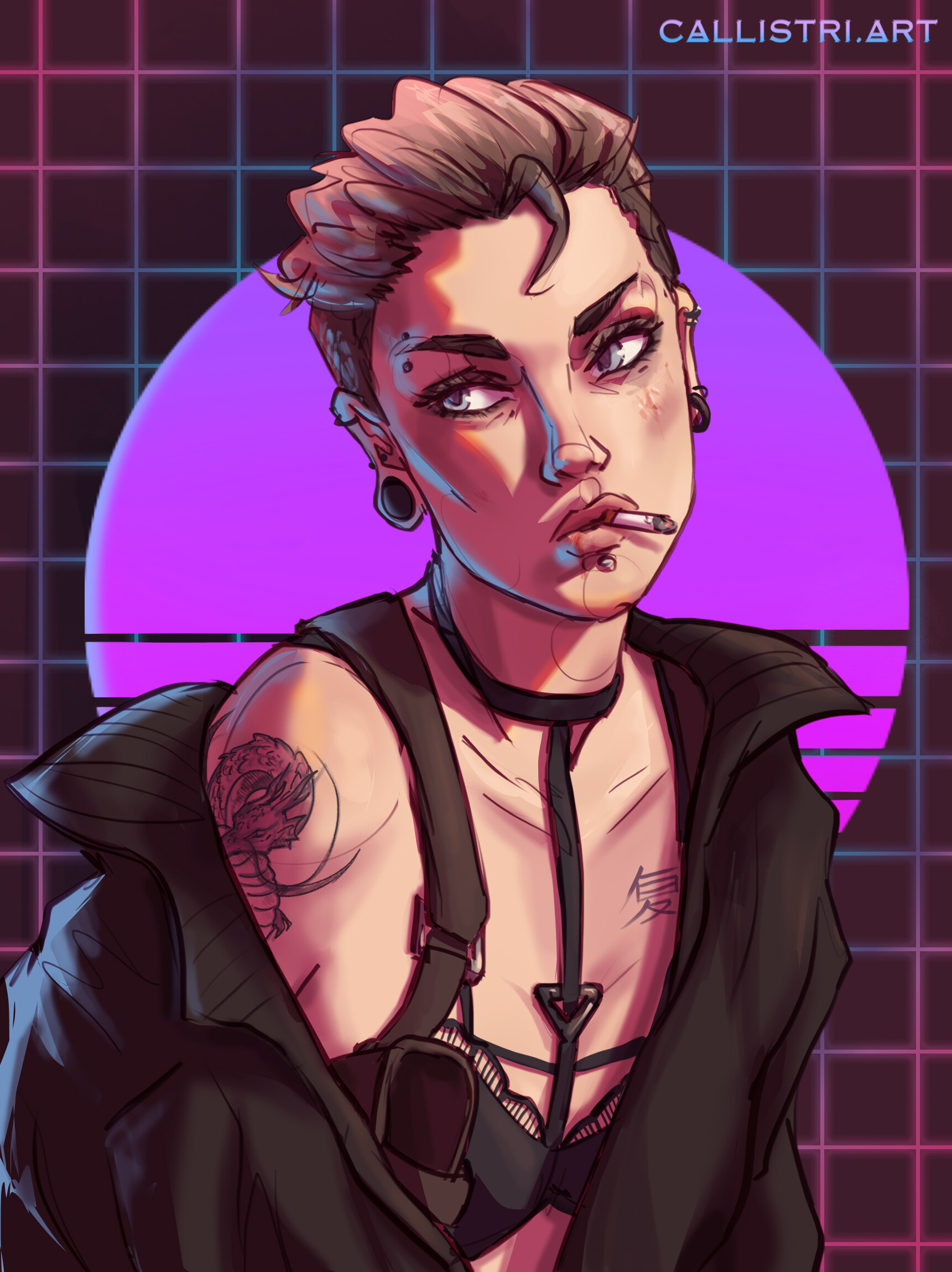 Artstation Hayzel Retrowave Background