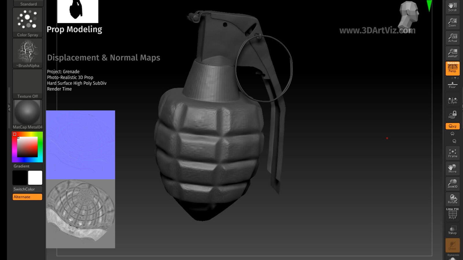 normals and displacements before export