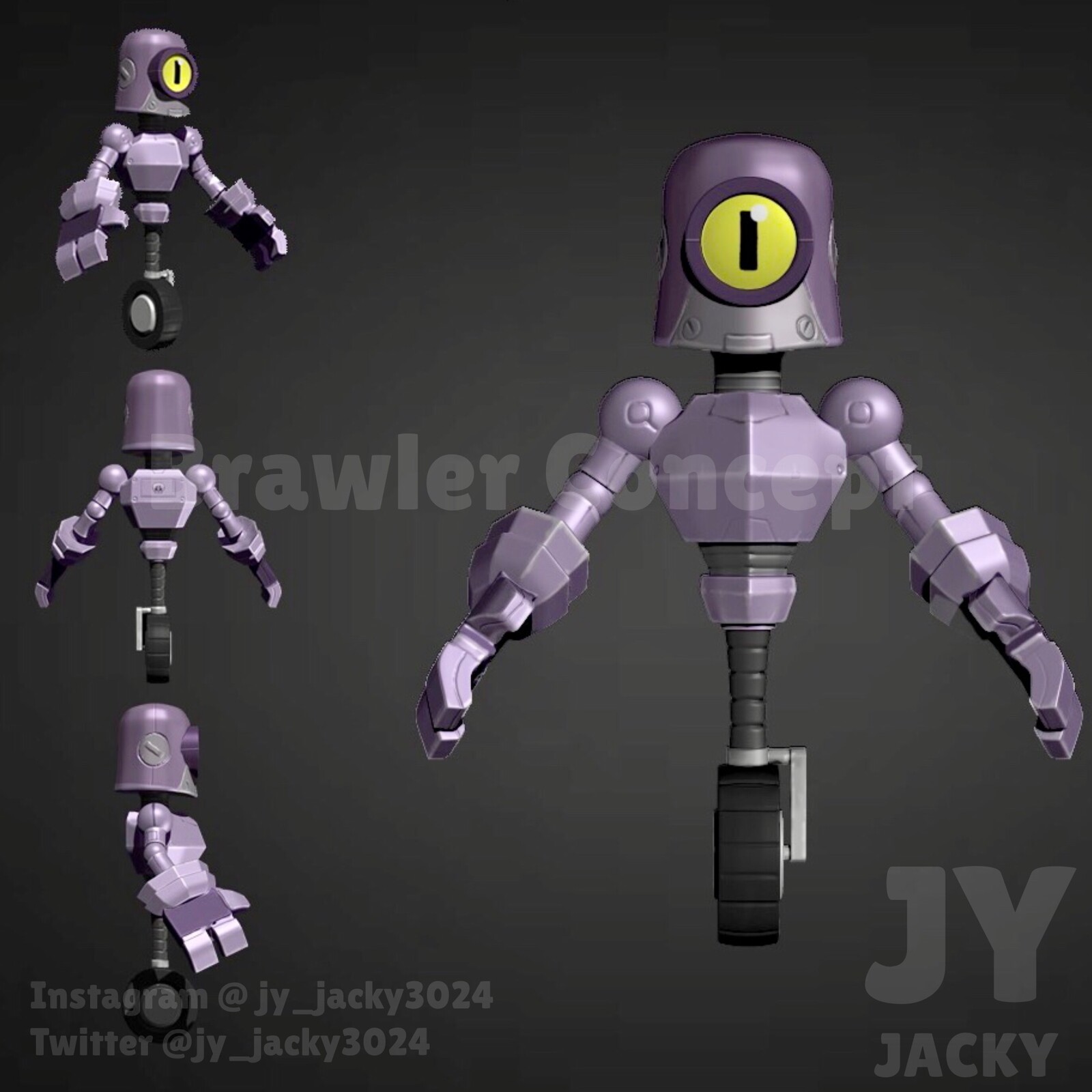 Artstation Brawl Stars 3d Fan Art Robot Fight On Wheel J Y Jacky - robot brawl stars boss