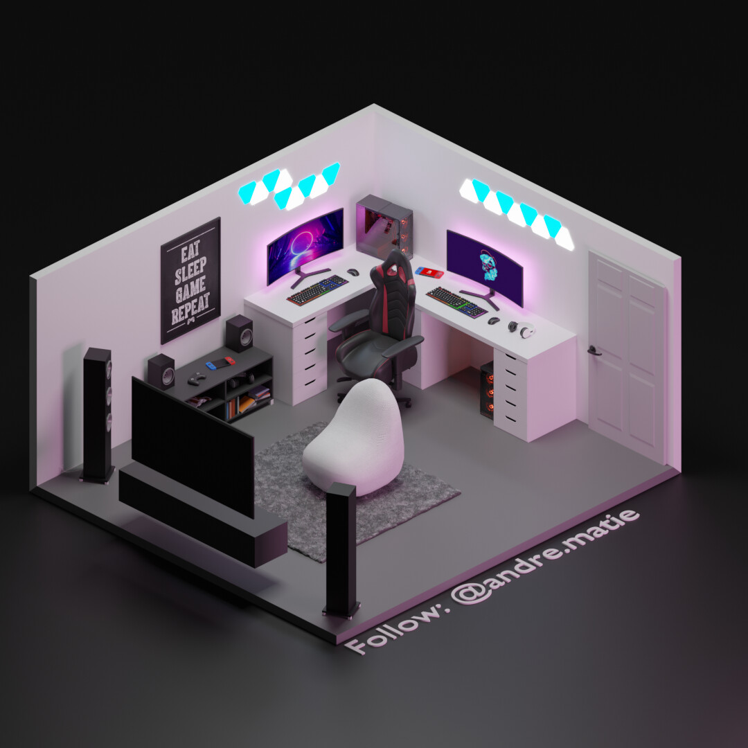 Modern Coolest Gaming Room Setup for Gamers