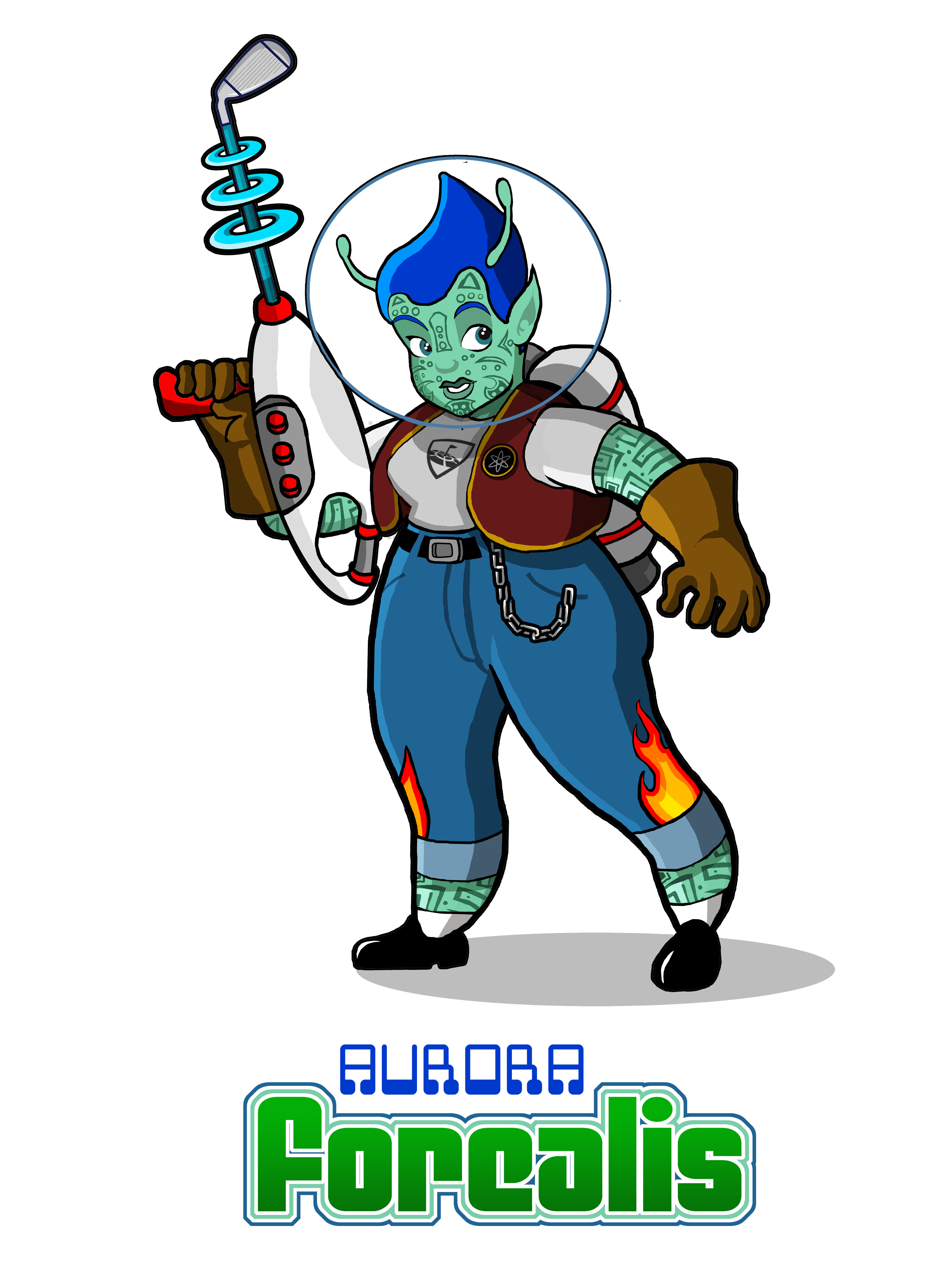 character concept drawing and logo design