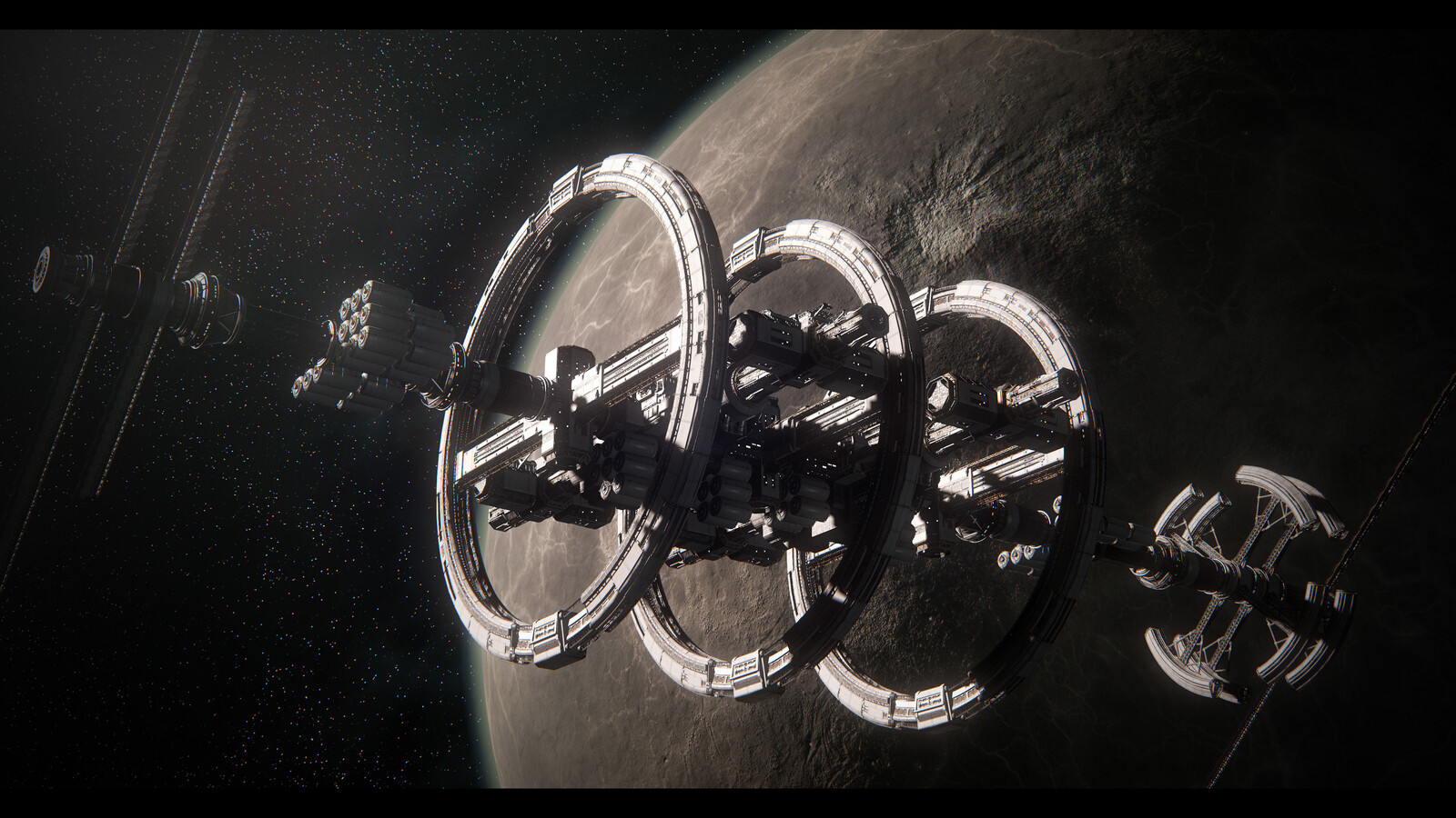 Created some parts of the space station exterior modules and did LOD passes on other parts.