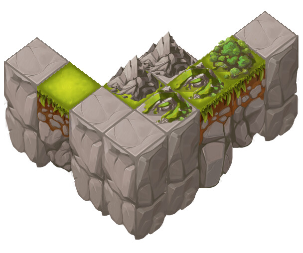 Concepting for various tilesets and decoration assets