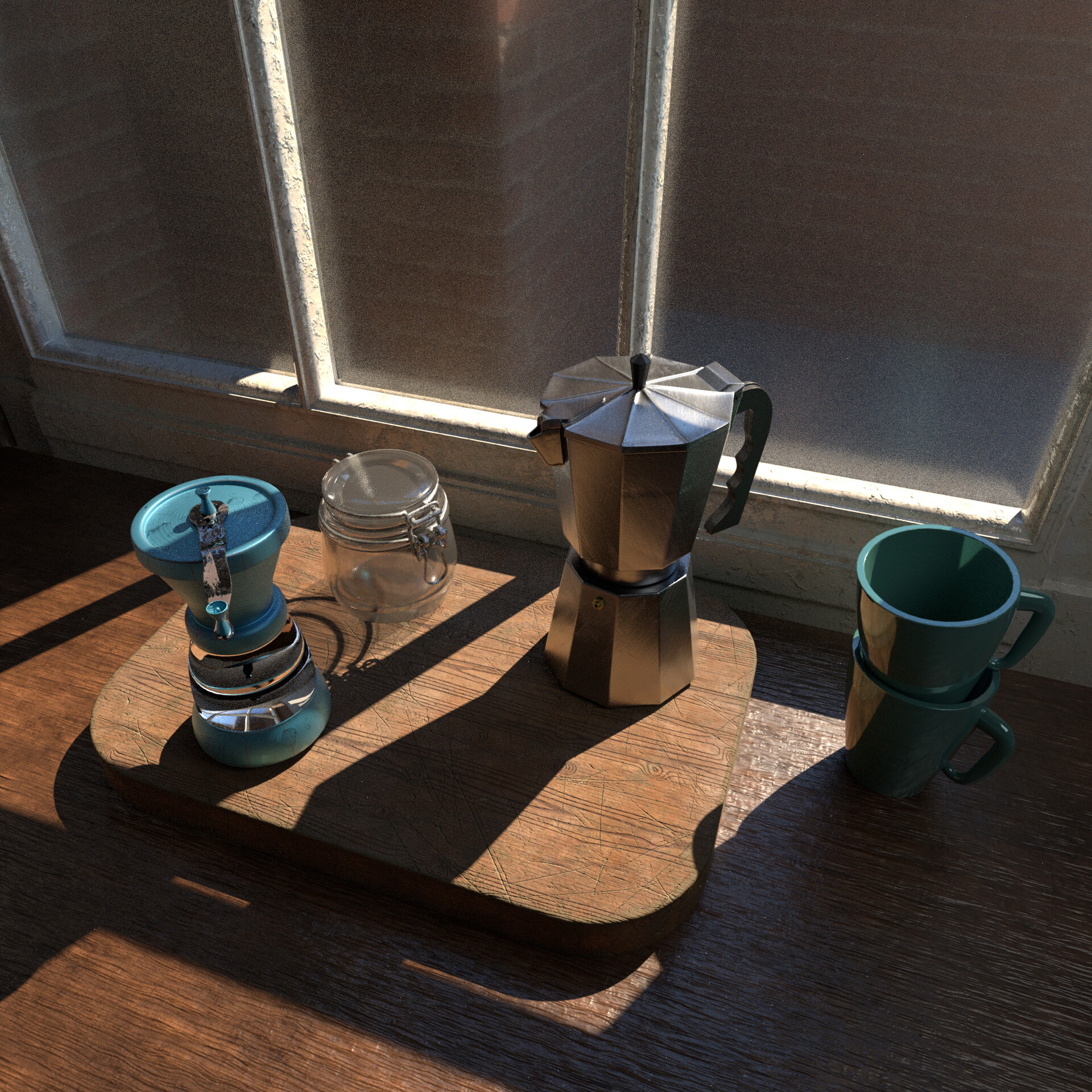 ArtStation - Moka pot and glass