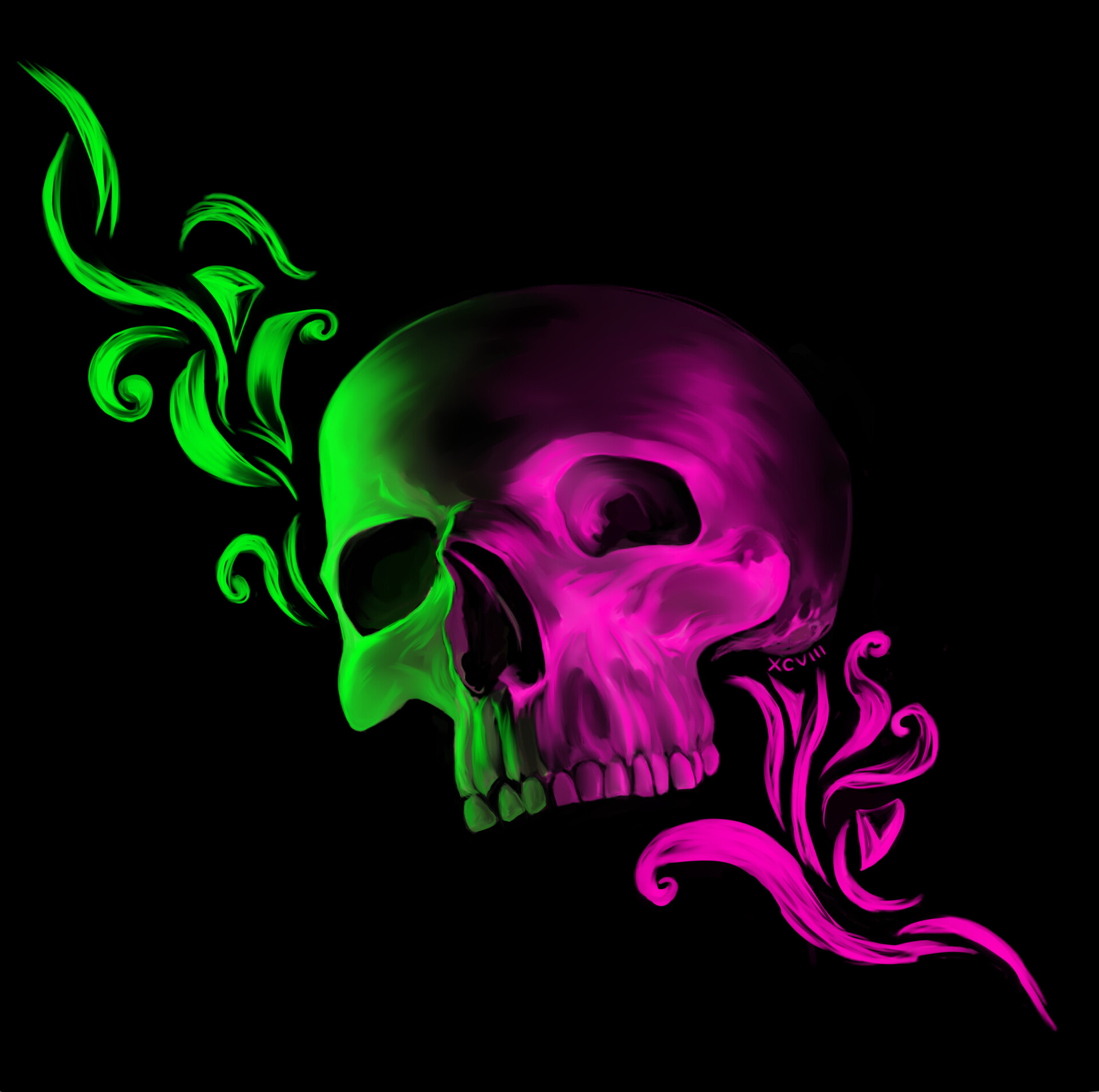 ArtStation - Neon Skull