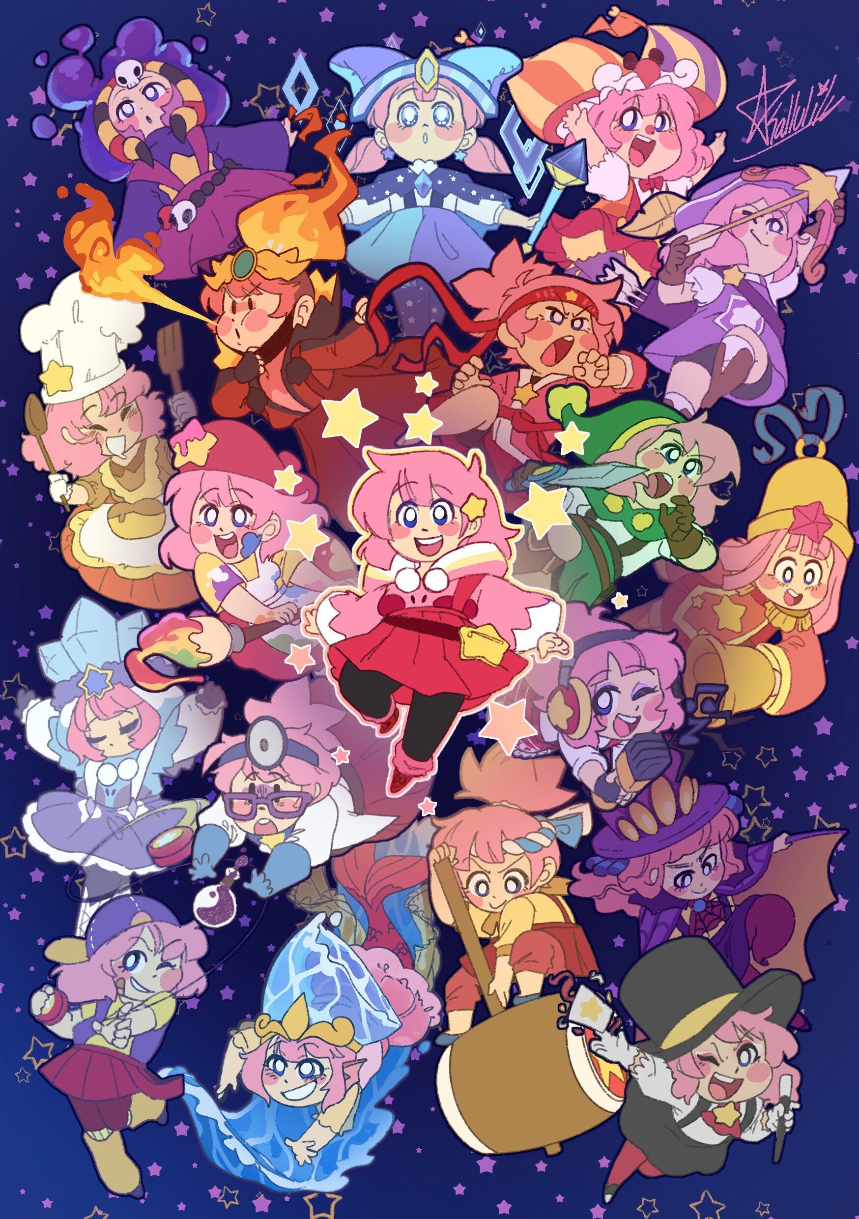 ArtStation - Kirby Gijinka! for the Kirby Gijinka Zine