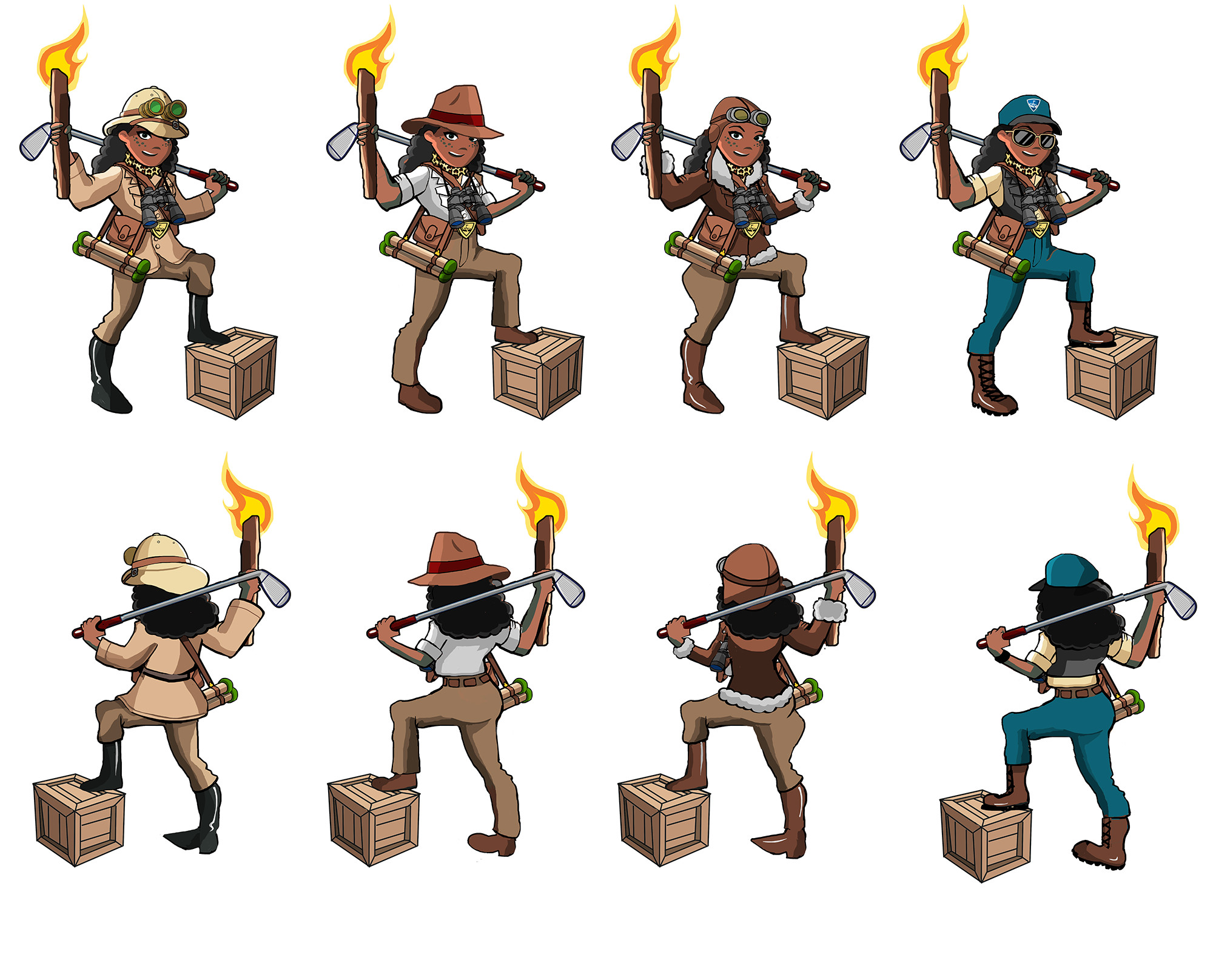 character concept drawings for varying character levels