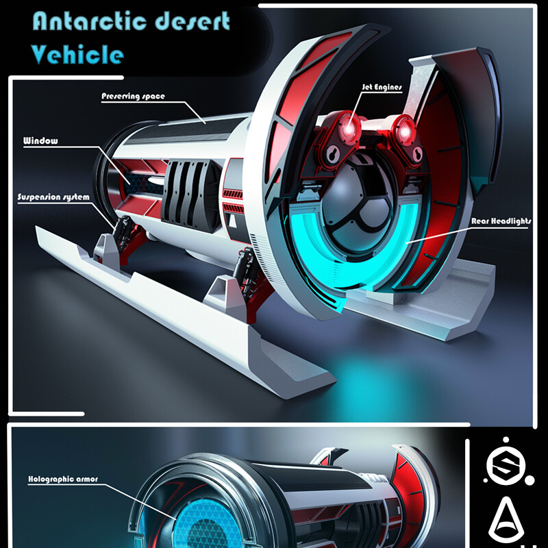 Vehicle for the Antarctic desert