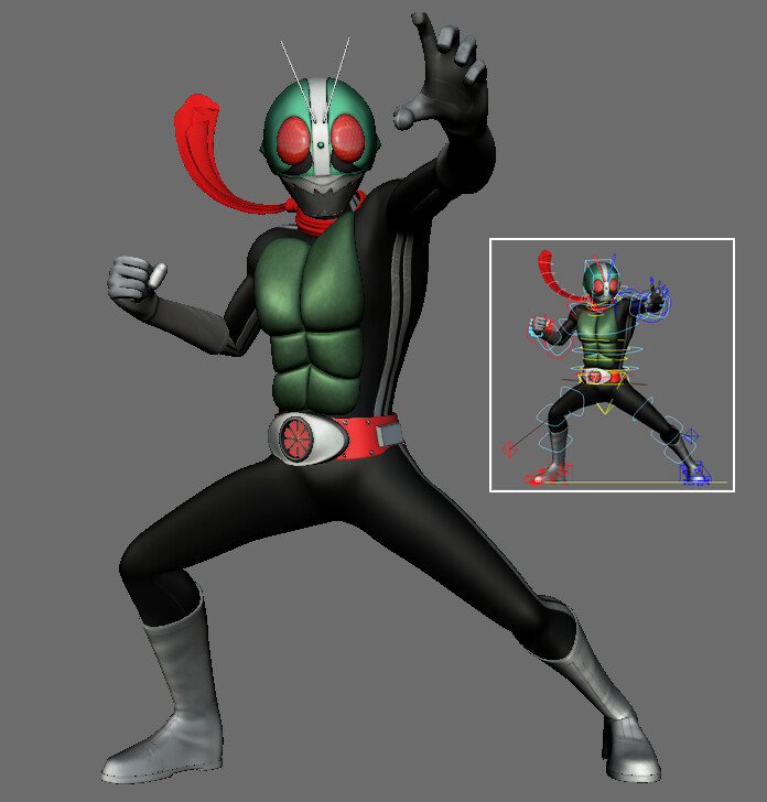 Jirawat Srisarntiwong - Kamen Rider V1 (Maya rig)