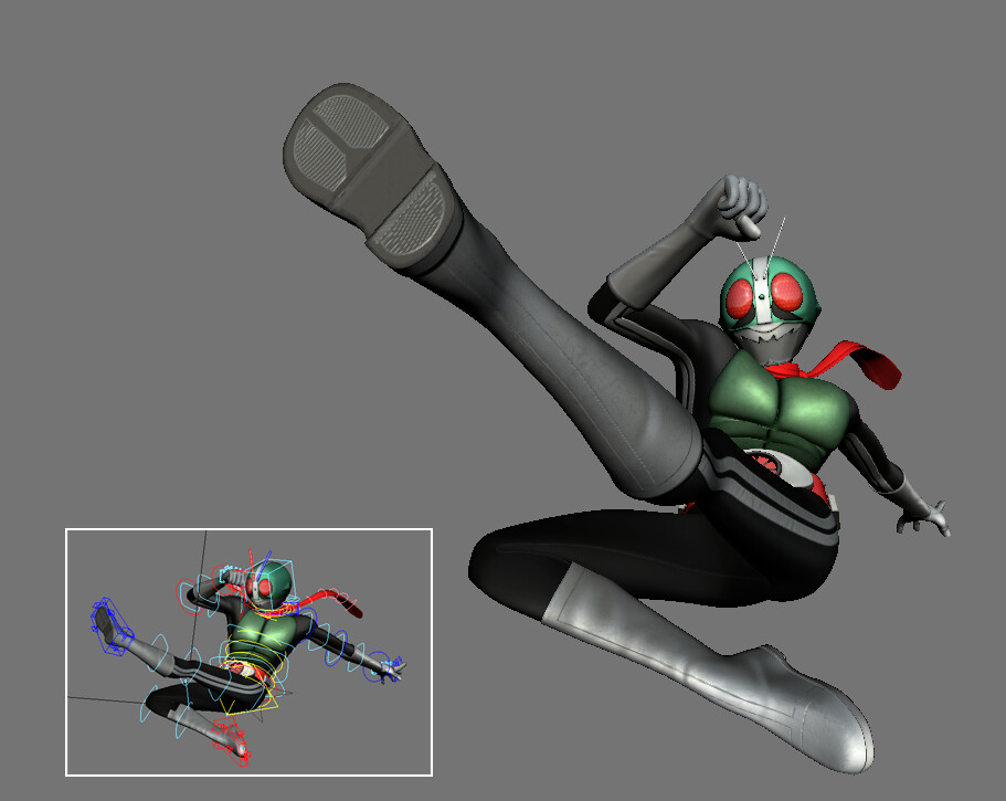 Jirawat Srisarntiwong - Kamen Rider V1 (Maya rig)