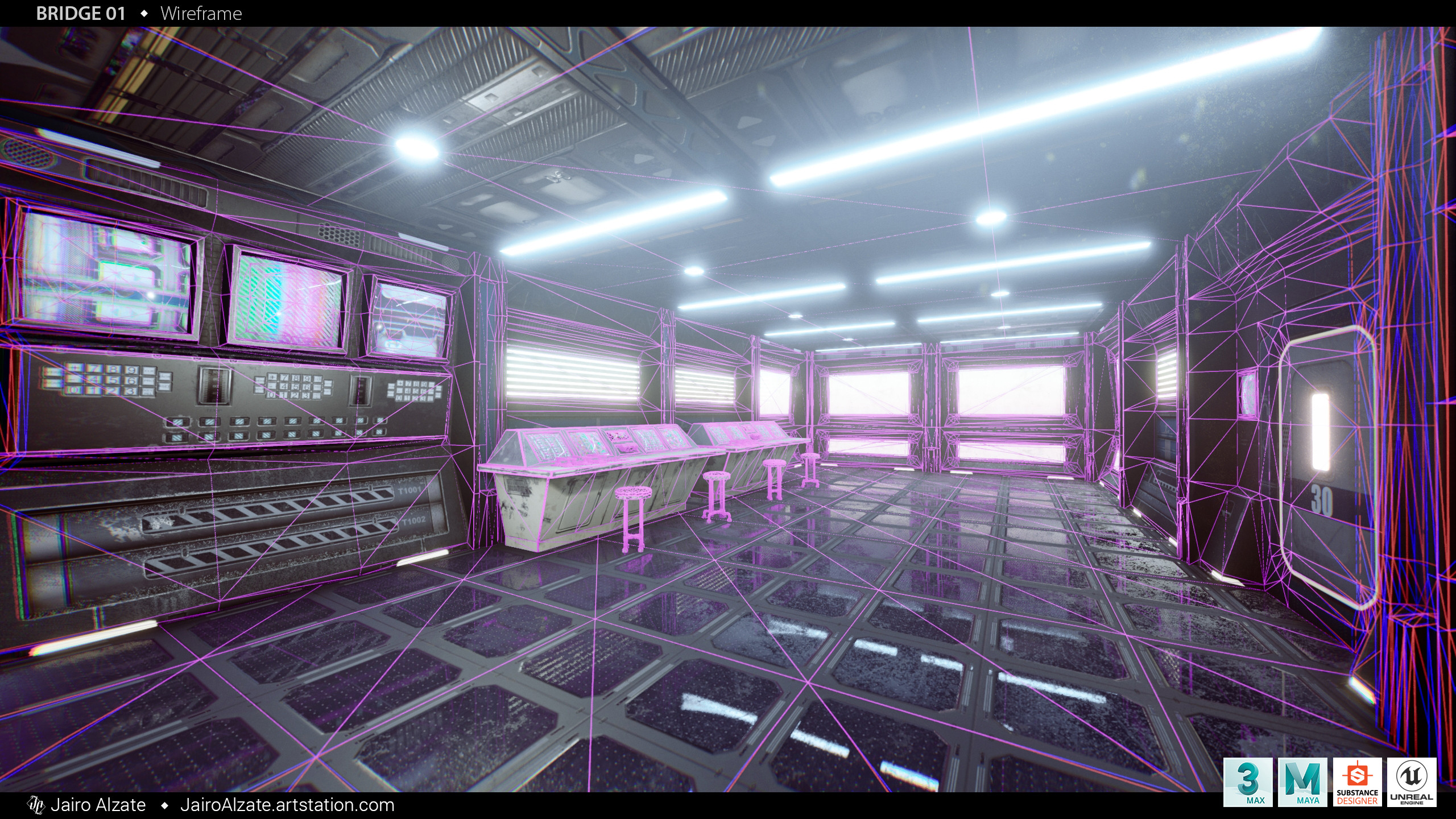 Bridge 01 Wireframe - Screenshot 