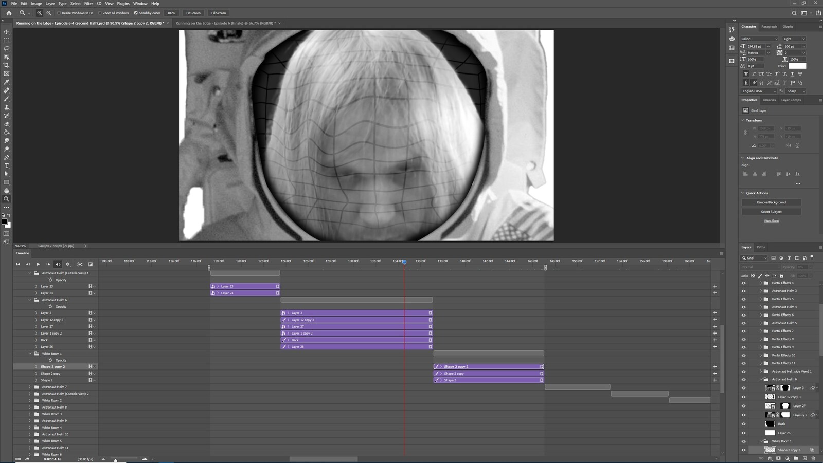 The "2020: A Time Oddity, Part 6" visual effect within Photoshop video editor