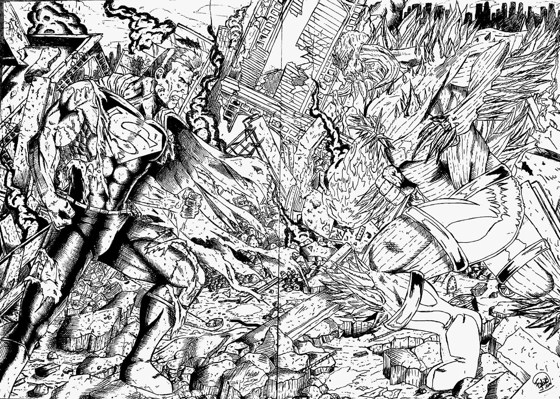 ArtStation Superman vs Doomsday