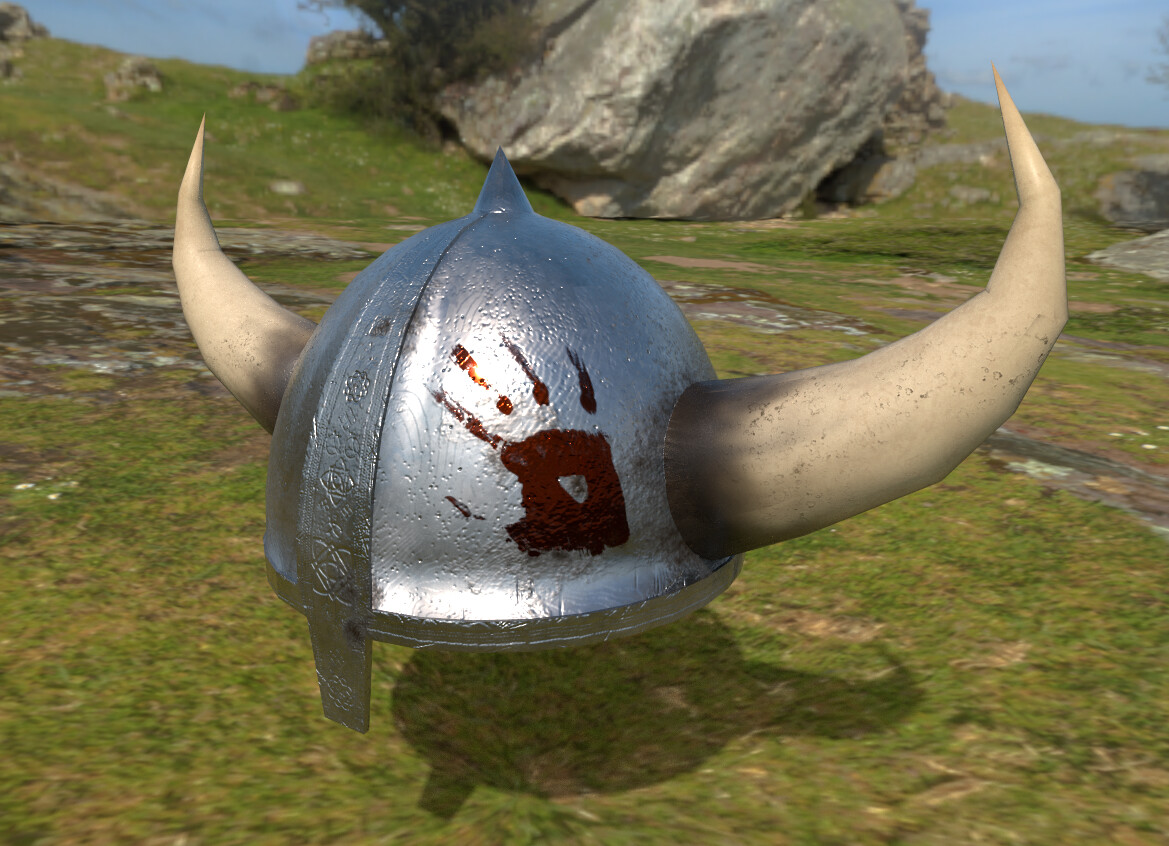 A render of the viking helmet I modeled and textured.