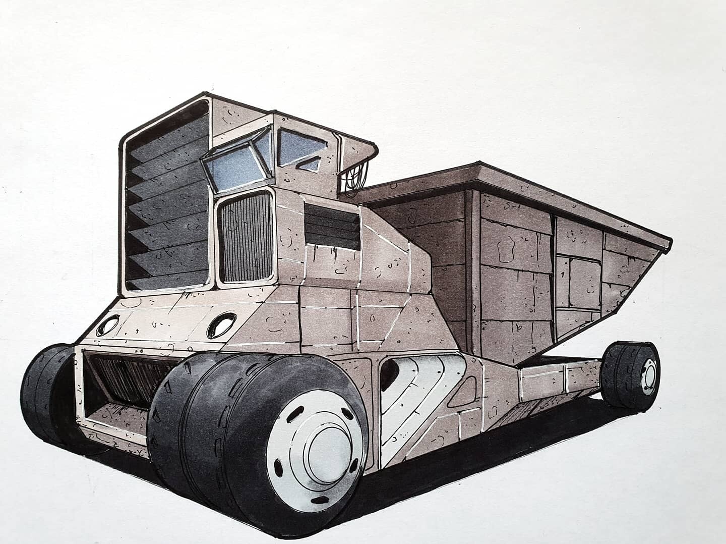 Mining vehicle.