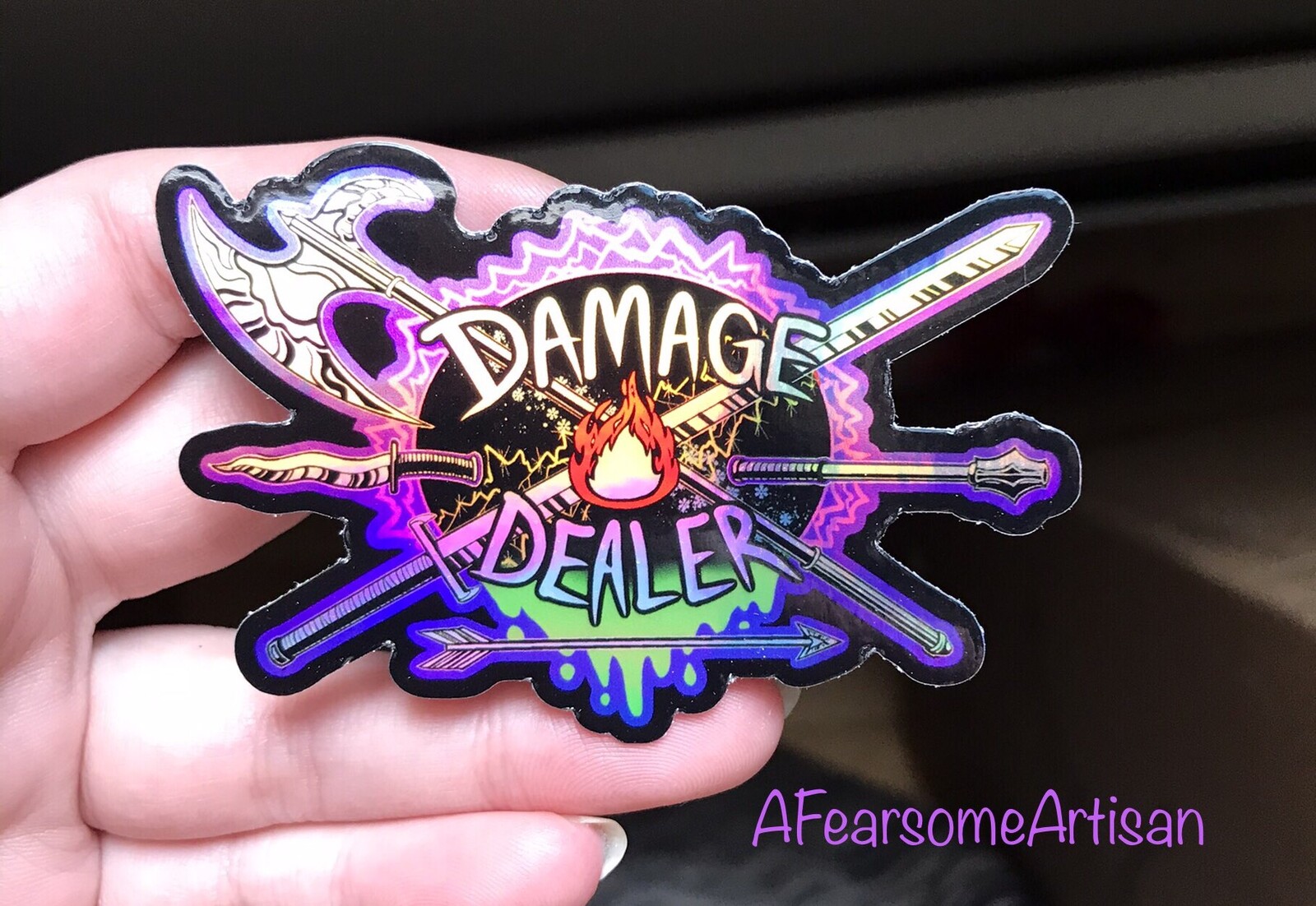 Sticker after printing on holo vinyl