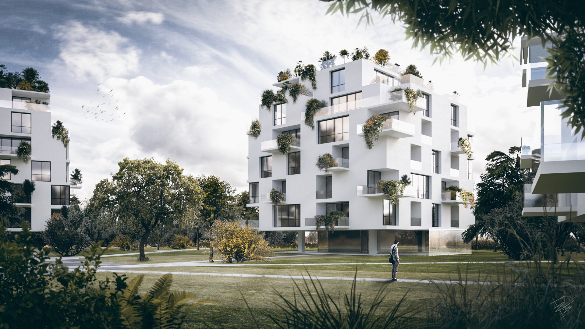 ArtStation - Residential Block modern architecture