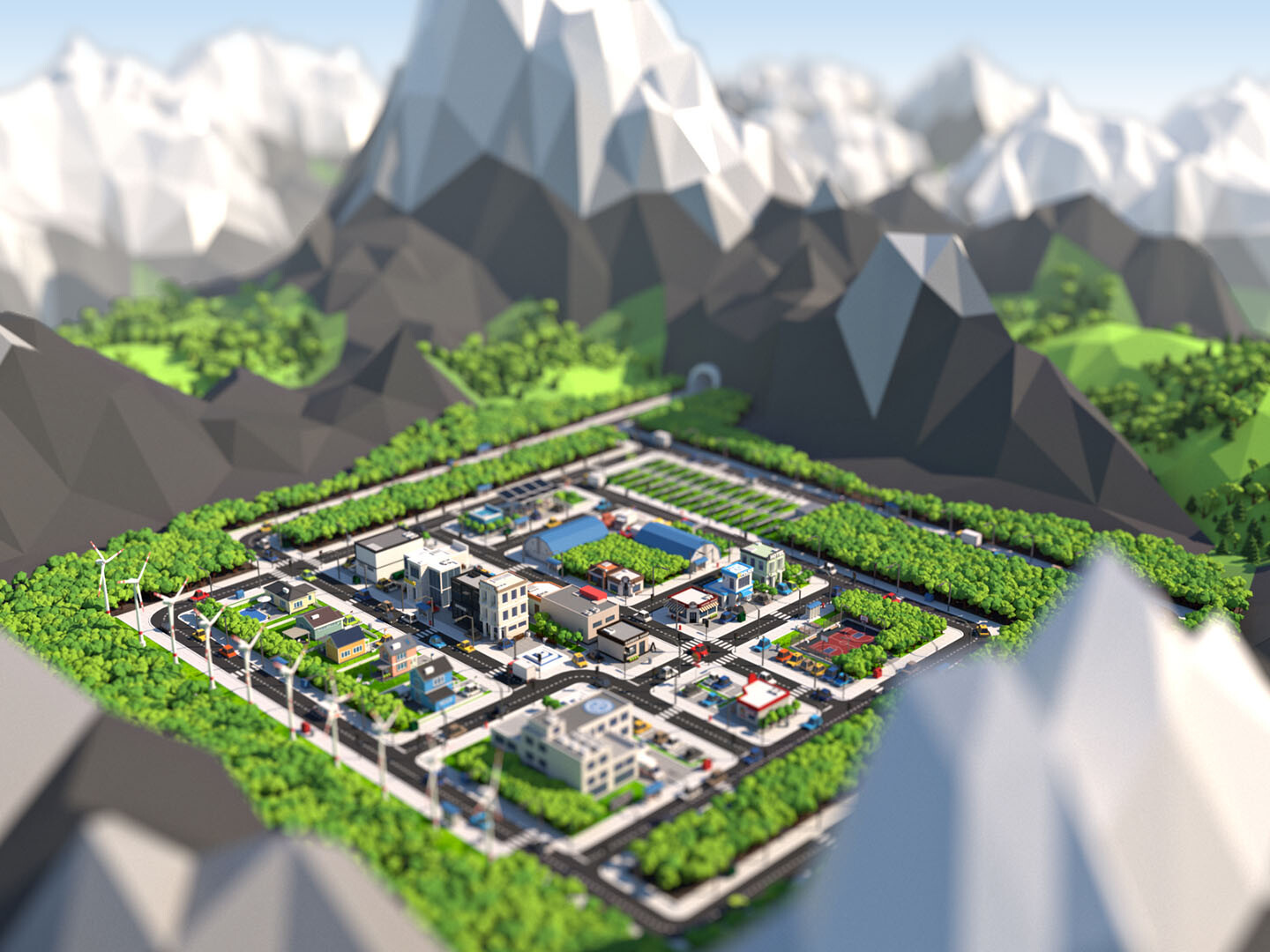 Low poly city