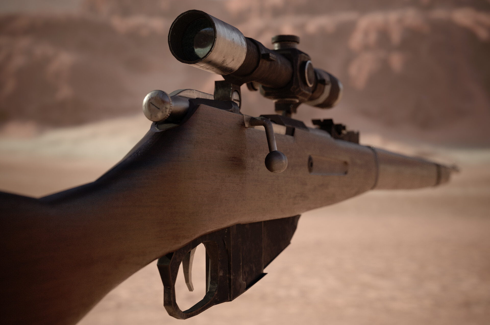 Adam Blackmore - Low Poly Mosin Nagat Sniper Rifle
