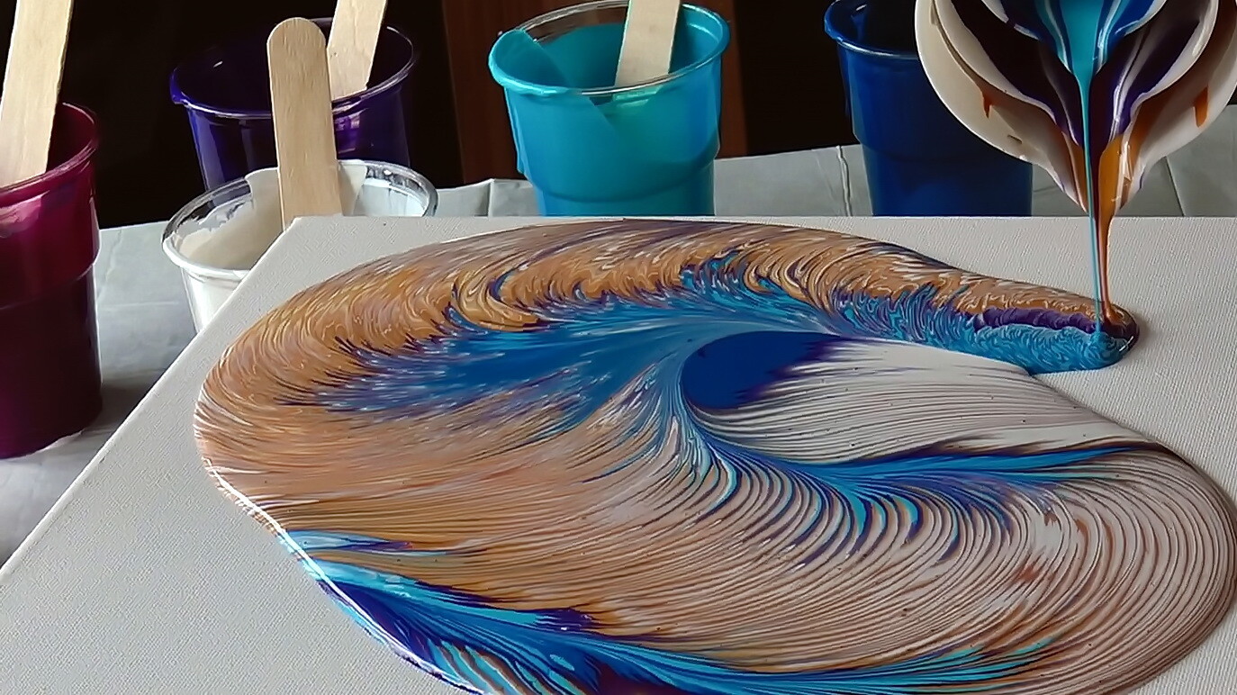 ArtStation - Waterfall split cup acrylic pour ~ Wandering ring pour ~ 3D  printed cups for acrylic pouring