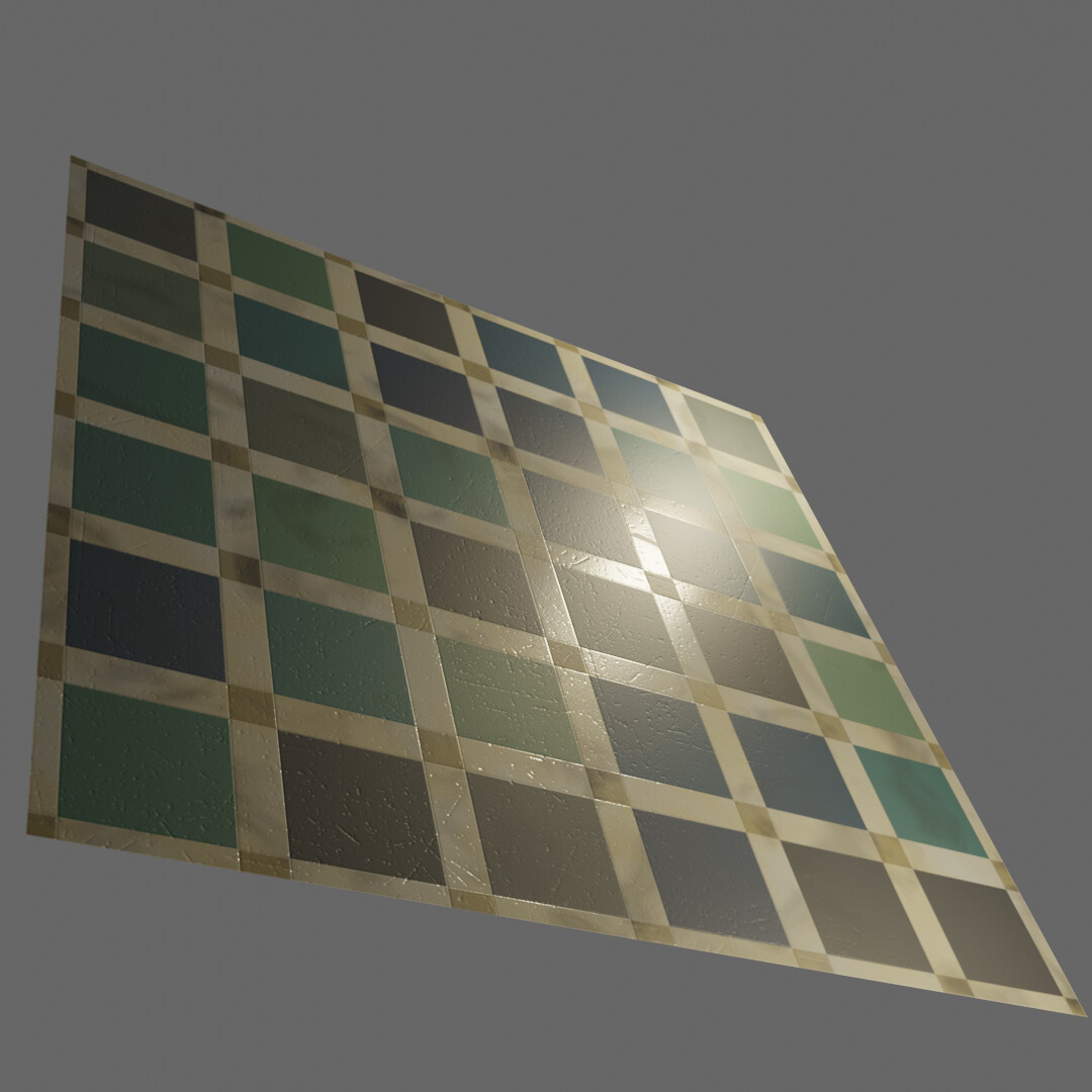 Colored stone floor tiles, Blender render
