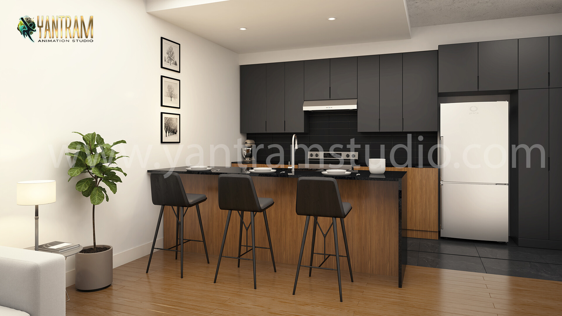 Artstation 3d Interior Design Rendering Views Of The Lobby Kitchen Gym Bathroom Pool Houston Texas Yantram Architectural Design Studio