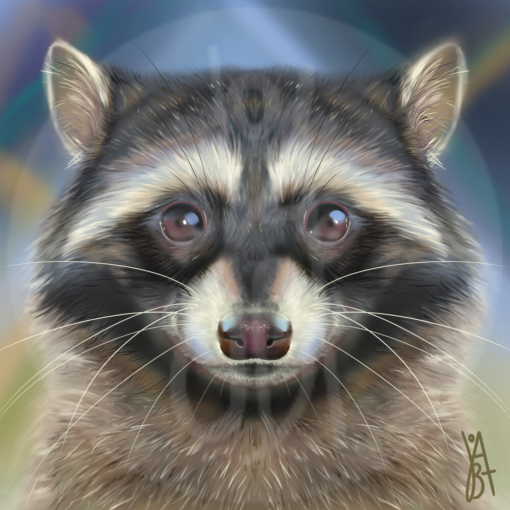 A racoon created using digital art
