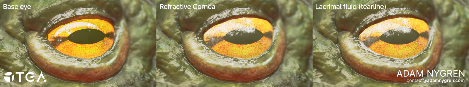 I made the eye using subsurface scattering and refraction in Unreal.