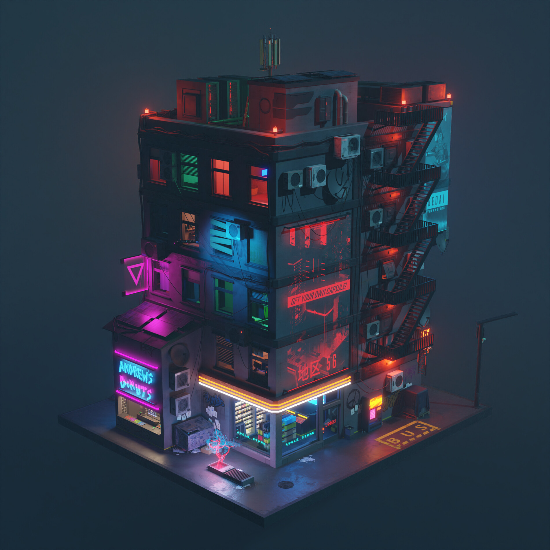 Dmytro Lastovka - Cyberpunk Apartments