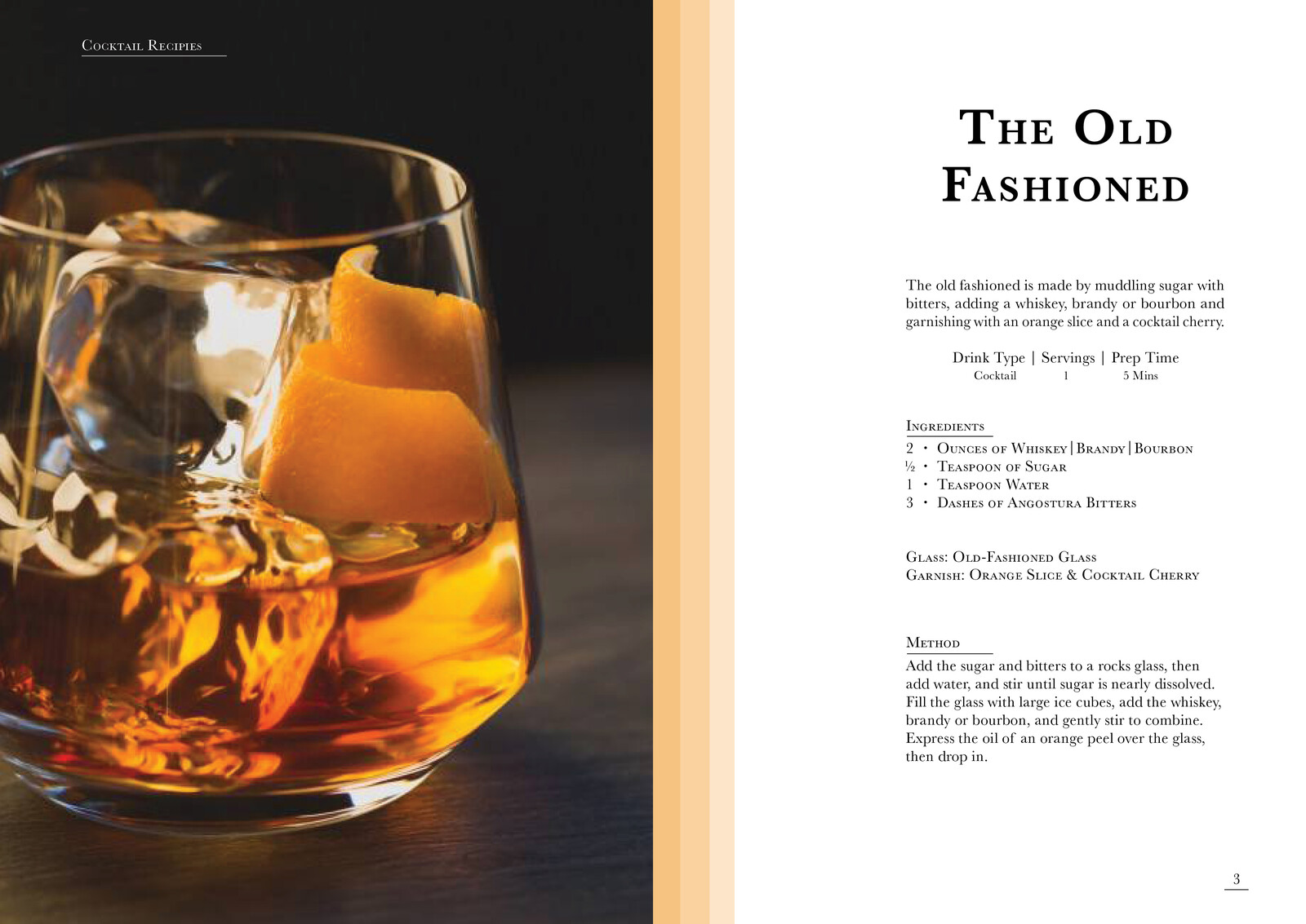 Classic Cocktails Book Layout