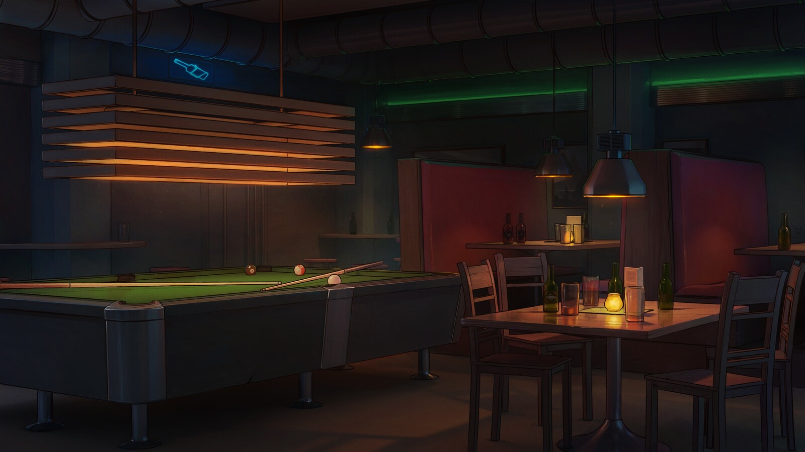 Visual novel Backgrounds - Bar & Cafe
