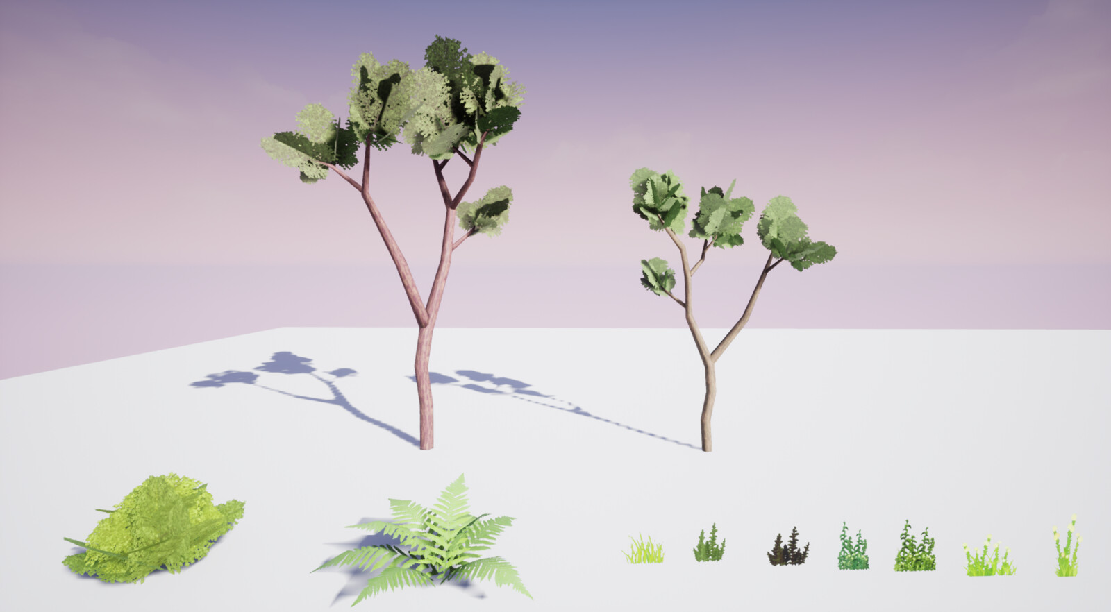 All the foliage together. The tree is the same model with a different rotation and scale.