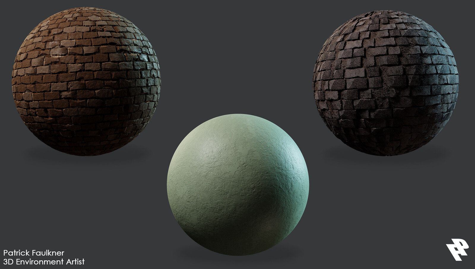 Materials present in the scene, all created in Substance Designer