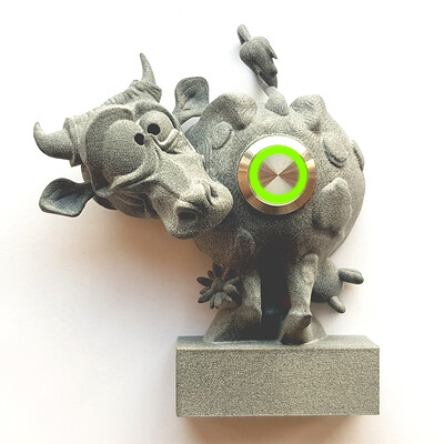3D printed cow doorbell