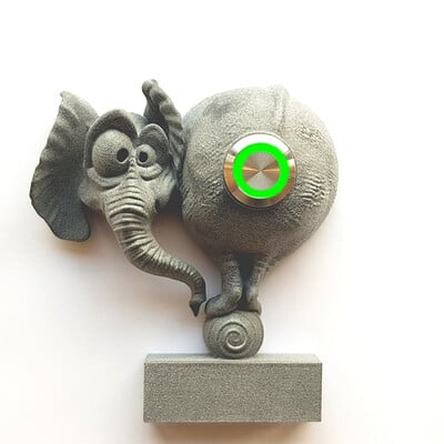 3D printed elephant doorbell