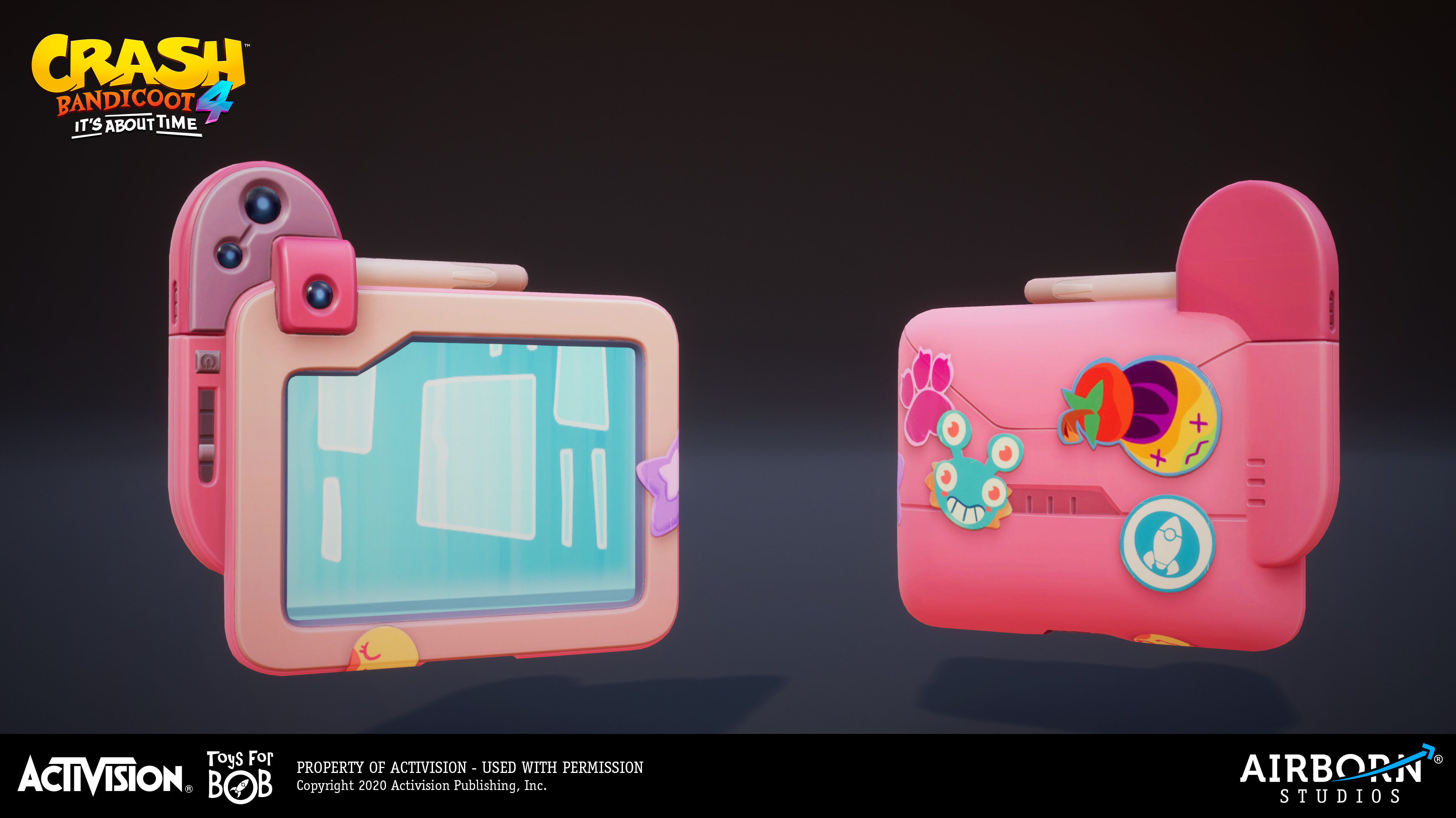 Coco's Tablet - 3D work by Joao Sapiro Josue (blockout, HP, LP &amp; bakes) and Florentine Postema (textures). Concept provided by Toys for Bob and done by Nicholas Kole,