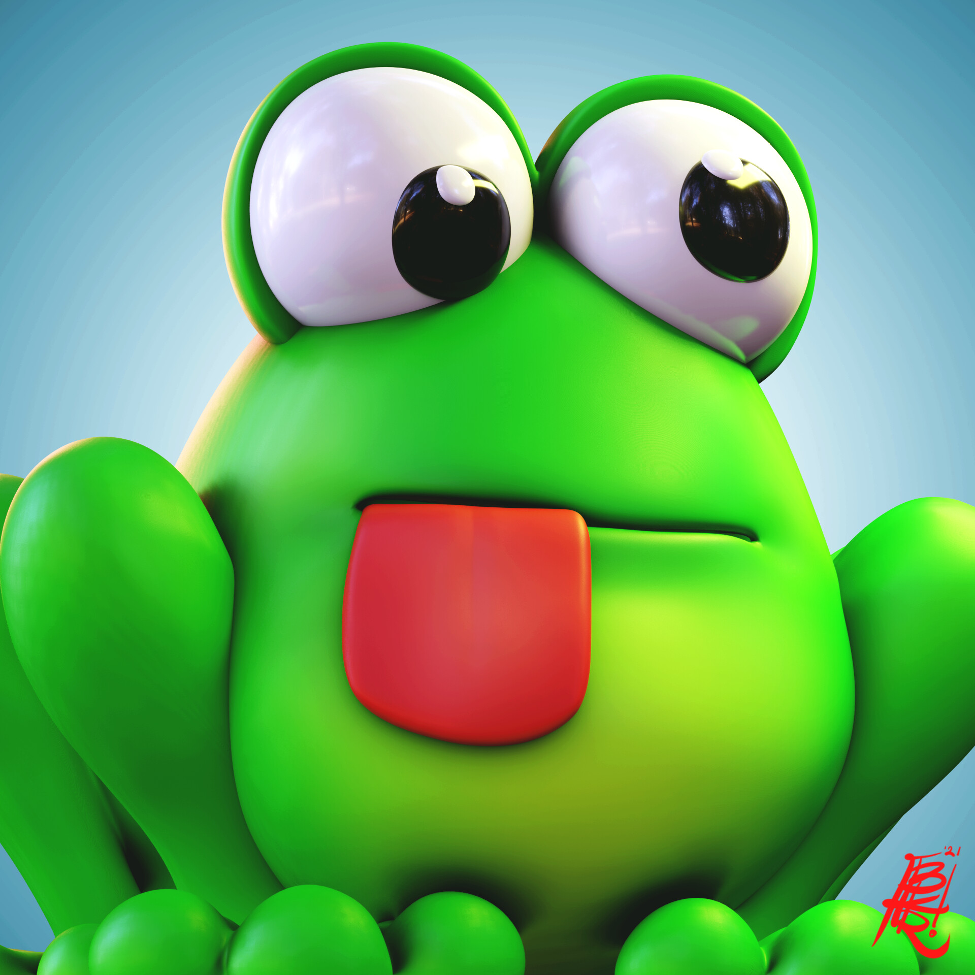 ArtStation - Cute Frog ( Cartoon Animal Sculpting Series )