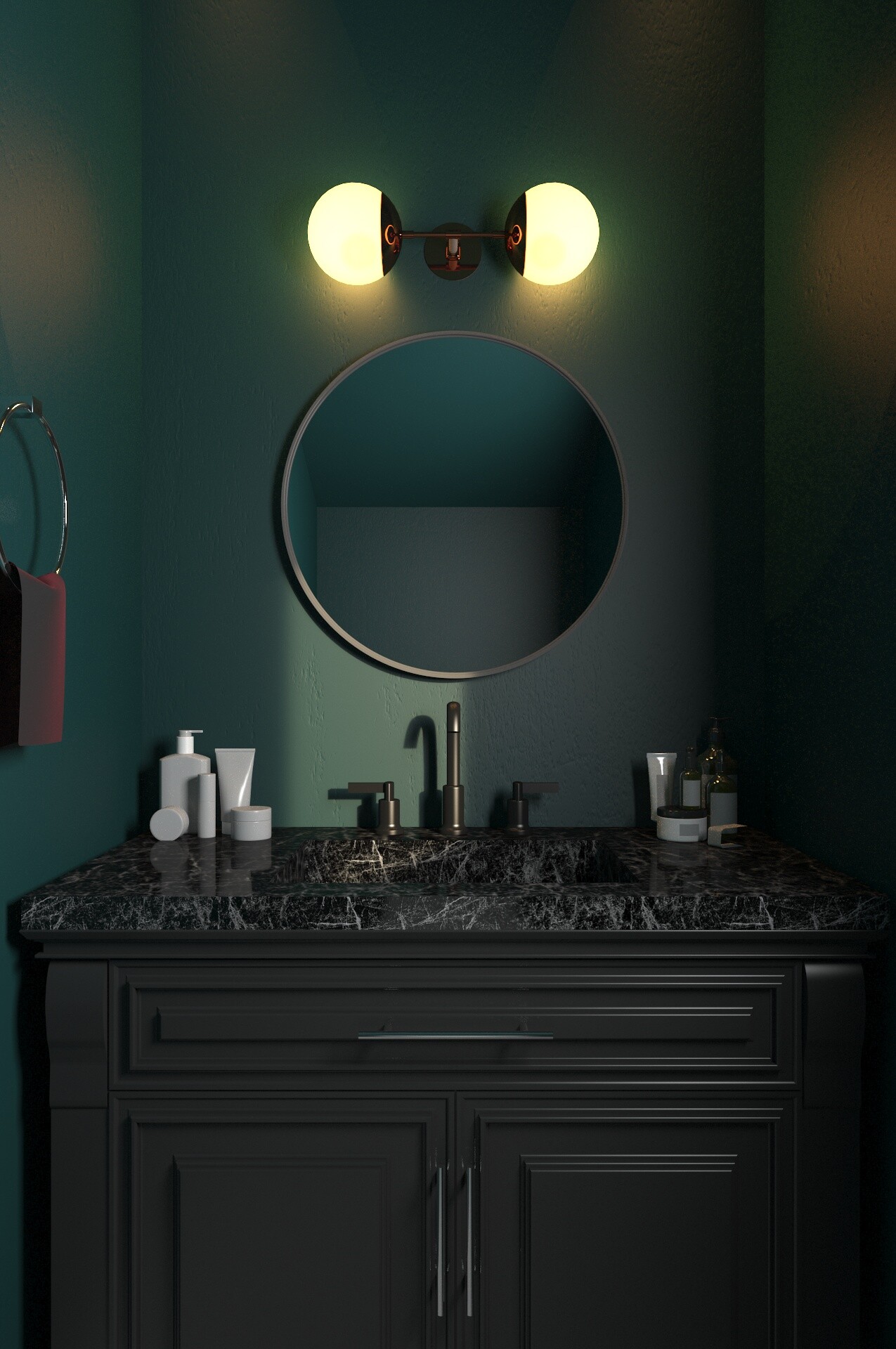 ArtStation Dark Bathroom