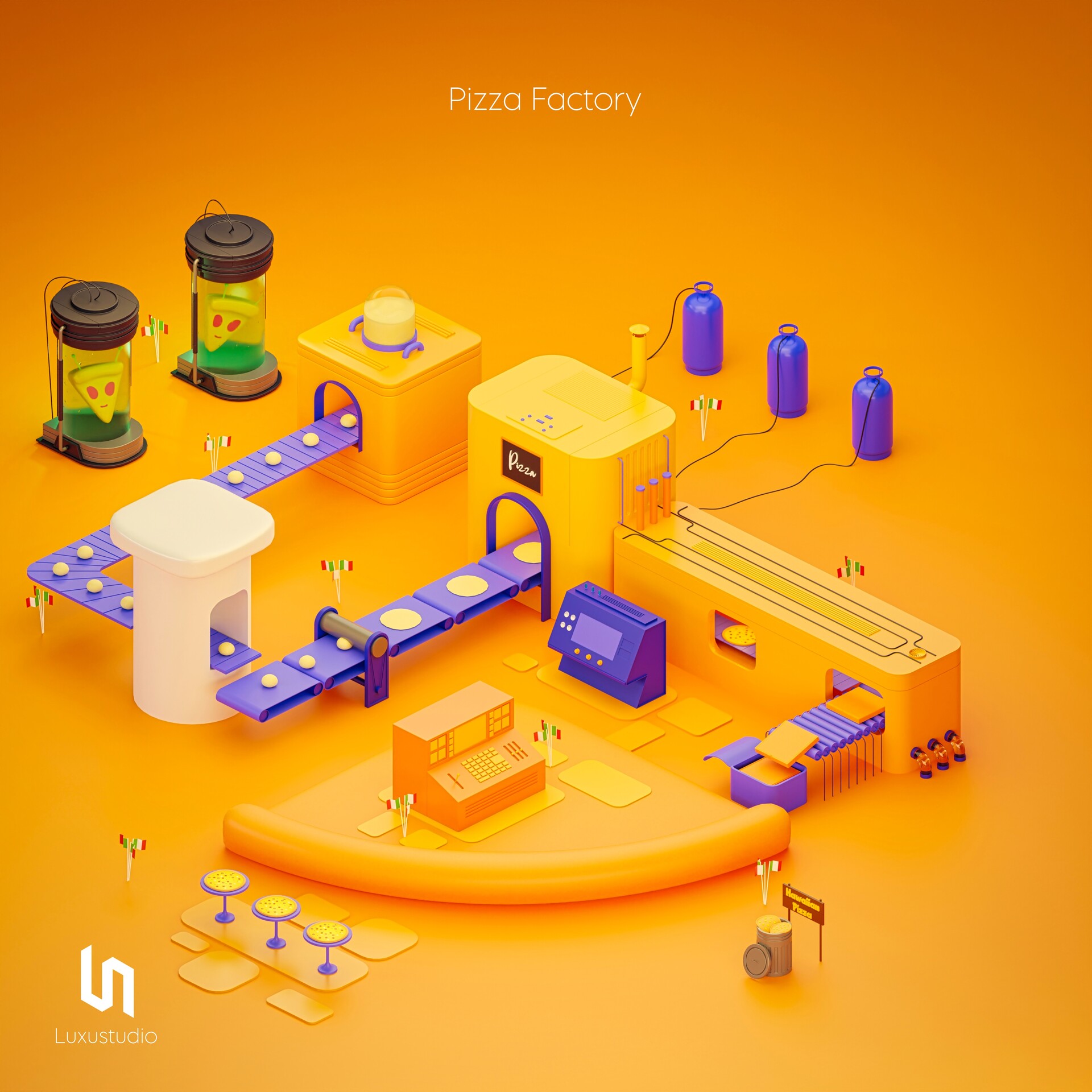 Lego pizza best sale factory