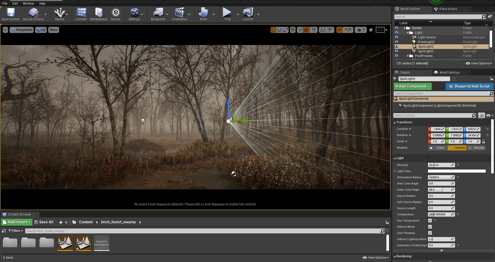 Adding a few spot lights to certain areas of interest.
