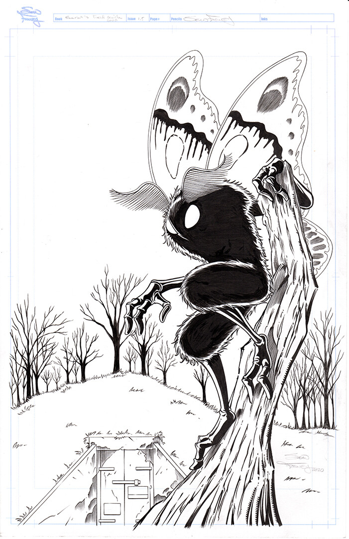 Mohtman artwork from Scarlets Field Guide to Cryptids and Other Creatures (2021) 

Pencils by Sean Forney 

Inks by Rodney Fyke

character and art copyright Sean Forney 2021