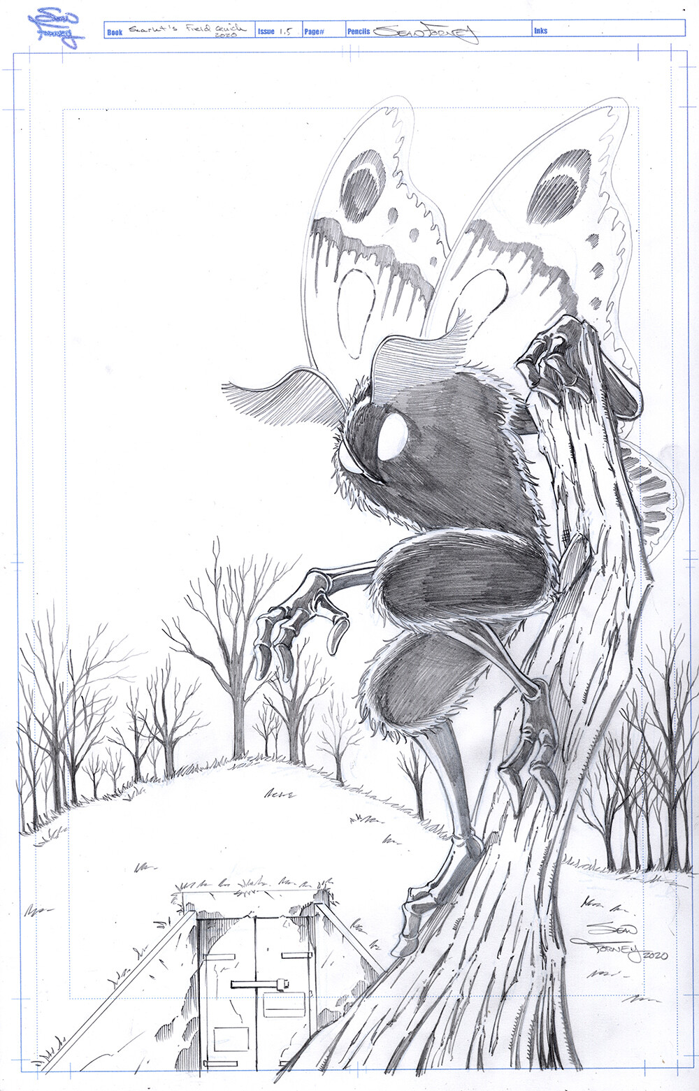 Mohtman artwork from Scarlets Field Guide to Cryptids and Other Creatures (2021) 

Pencils by Sean Forney

character and art copyright Sean Forney 2021