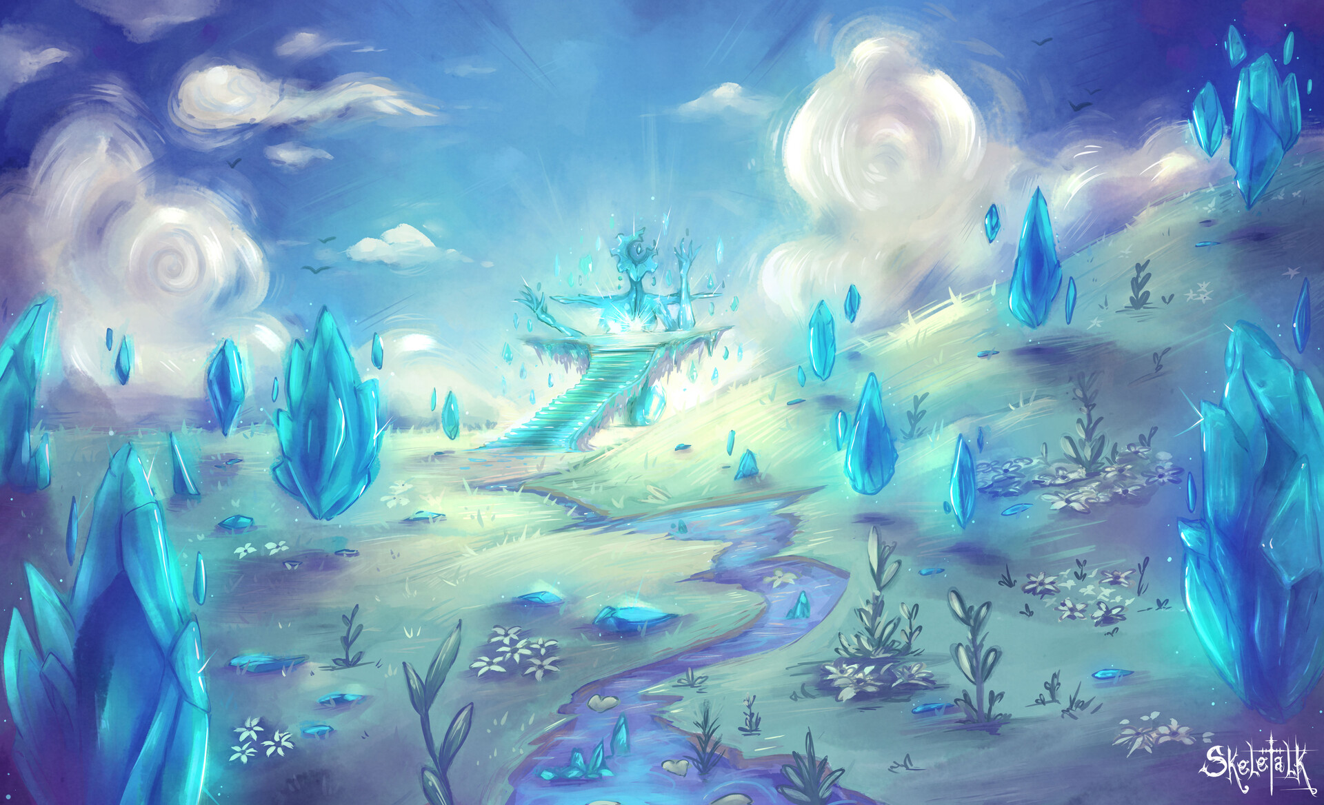 ArtStation Fantasy Crystal Field painting