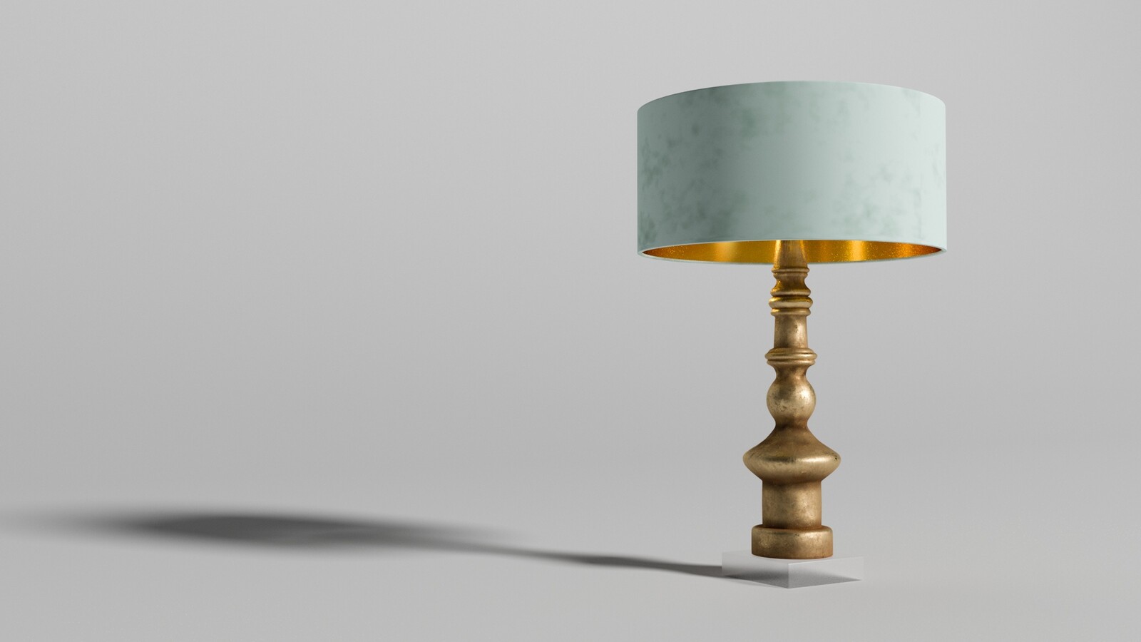Golden Turned Wooden Lamp