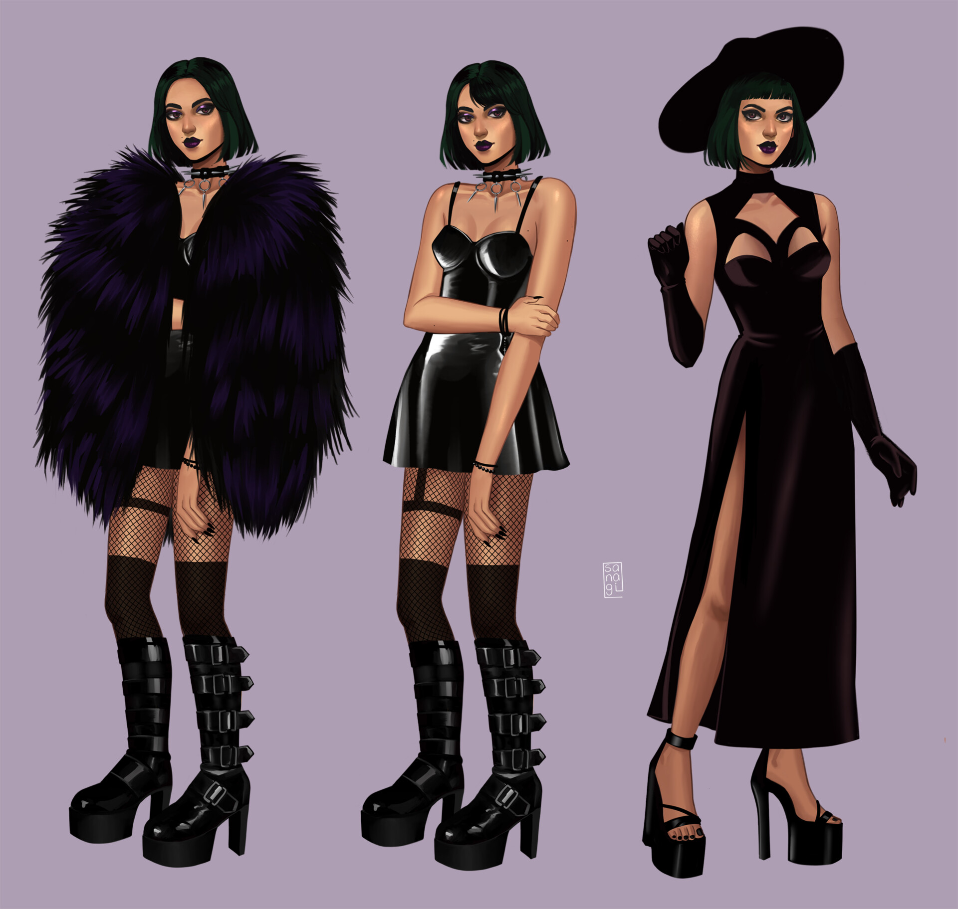 ArtStation - Dayan - Goth outfits