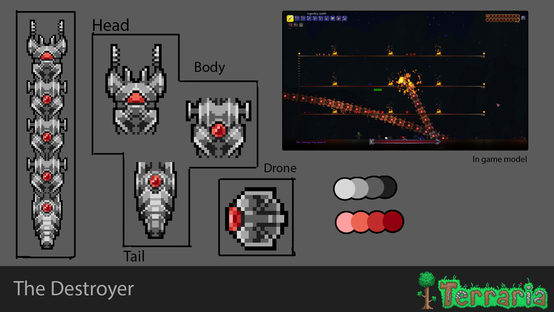 Drawing all Terraria Bosses, No. 9: The Destroyer : r/Terraria